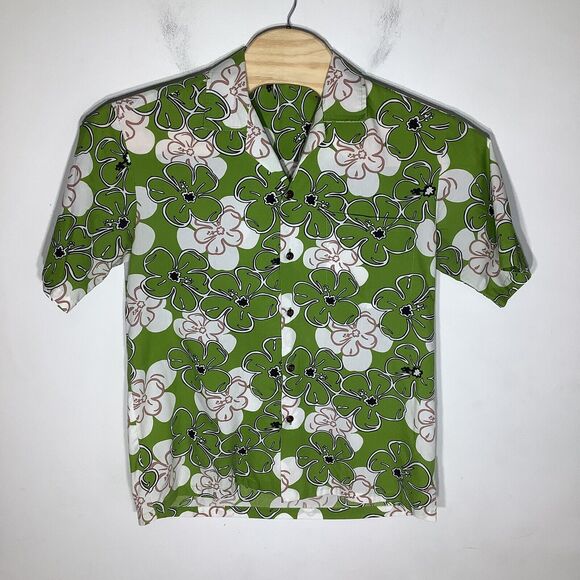 F & K Fashion Mens Short Sleeve Button Up‎ Vintage Hawaiian Shirt Size Large - Picture 2 of 5